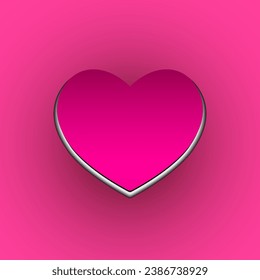 Big pink heart, love symbol. Vector symbol