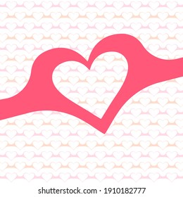 
big pink heart on
 background of small hearts