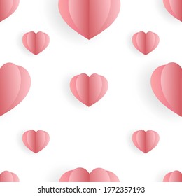 Big pink heart pattern on isolated on white background ,Modern stylish abstract texture, Vector EPS 10