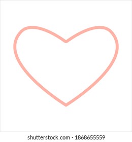 Big pink heart. Vector illustration. Wallpaper, flyers, invitations, posters, brochures, banners. Happy valentine's day with doodles of love icon on white background.