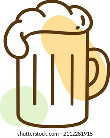 Big pint of beer, illustration, vector on a white background.