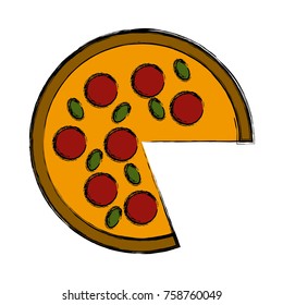 Big pizza symbol icon vector illustration graphic design