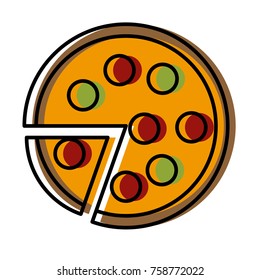 Big pizza symbol icon vector illustration graphic design