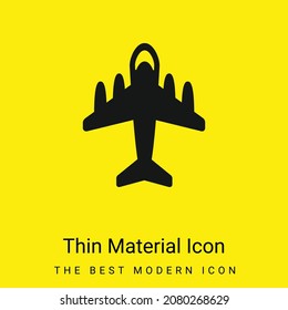 Plano grande con cuatro motores icono de material amarillo brillante mínimo