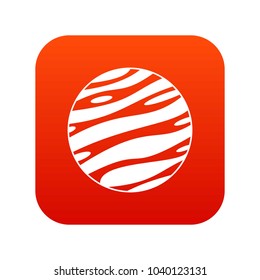 Big planet icon digital red for any design isolated on white vector illustration
