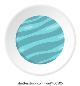 Big planet icon in flat circle isolated on white background vector illustration for web
