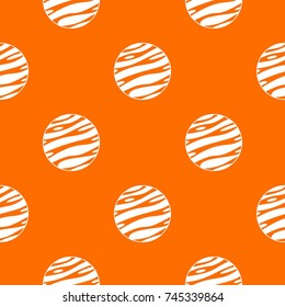 Big planet pattern repeat seamless in orange color for any design. Vector geometric illustration