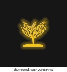 Big Plant Like A Small Tree yellow glowing neon icon