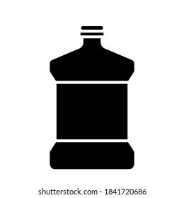 Große Plastikflasche Ikone in trendigem Silhouettendesign. Vektorgrafik einzeln auf weißem Hintergrund.