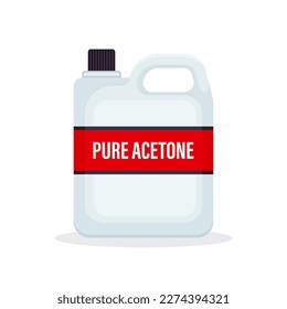 Big plastic bottle with pure acetone isolated on a white background