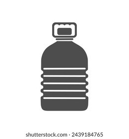 Große Plastikflasche Wasser Silhouette Ikone. Flaches Piktogramm im trendigen Stil. Für Webseite, Logo, App, ui ux. Recycling von Getränkeverpackungen. Vektor-Illustration isoliert auf weißem Hintergrund. gesundes Leben