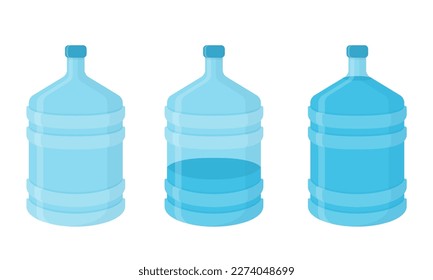 Big plastic bottles for drinking water, vector eps10 illustration