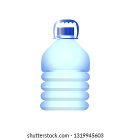 Big plastic water bottle barrel shaped design with clipping path isolated on white background