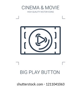 big play button icon. high quality line big play button icon on white background. from cinema collection flat trendy vector big play button symbol. use for web and mobile