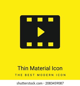 Big Play Button minimal bright yellow material icon
