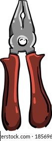 Big pliers, illustration, vector on white background