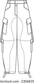 big pocket cargo pants sketch