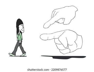 Big Pointing Hands Indicating Way Cute Stock Vector (Royalty Free ...