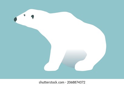 A BIG POLAR BEAR WITH A LIGHT BLUE BACKGROUND BEHIND