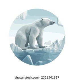 Big polar bear over white