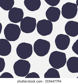 Big polka dots pattern. Elegant polka dots texture in black and white colors. Vector dotted background.