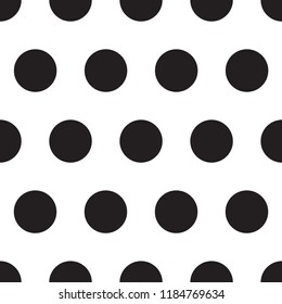 Big Polka Dots seamless background pattern in black and white