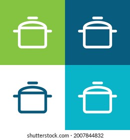Big Pot Flat four color minimal icon set