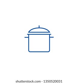 Big pot line icon concept. Big pot flat  vector symbol, sign, outline illustration.