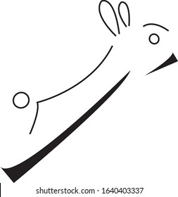 
big powerful long jump white hare