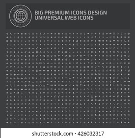 Big premuim icon set on clean background,vector