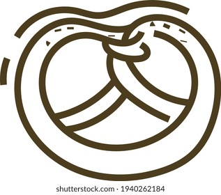 Big pretzel, illustration, vector on a white background