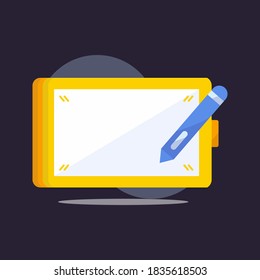 Big pro drawing tablet icon. Flat design icon ready to use for website, mobile app, presentation and any other projects.