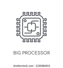 Big Processor linear icon. Modern outline Big Processor logo concept on white background from hardware collection. Suitable for use on web apps, mobile apps and print media.