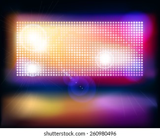 Big projection screen. Vector illustration.