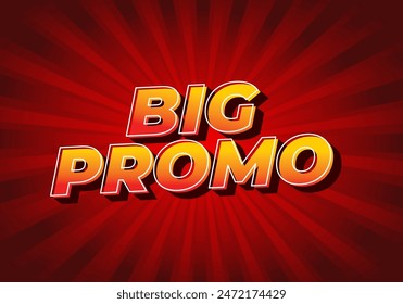 Big promo. Text effect design in 3D look with good colors