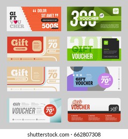 Big promo voucher discount template set. 