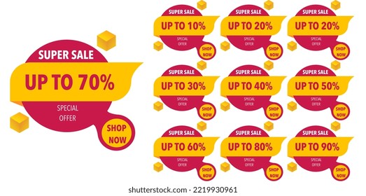 Big Promotion Super Sale Banner Vector Illustration. Discount Design For Newsletter, Poster And Web. special offer, super sale, sale banner vector.