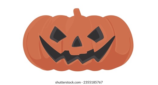 A big pumpkin with a frightening expression. This is great for a Halloween party. Cartoon style, Vector Illustration