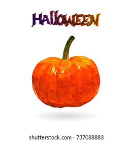 Big pumpkin for a Halloween holidays. Low poly