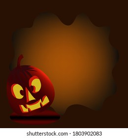 Gran calabaza en el fondo.