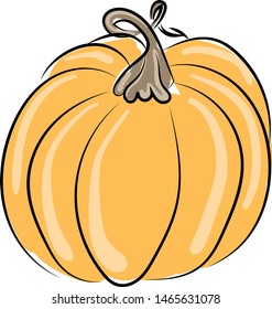 Big pumpkin, illustration, vector on white background.