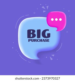Gran burbuja de compra. Estilo de arte pop. Burbuja del discurso. Gran señal de compra. 3 quinquies ilustración. Icono para negocios y publicidad. Icono de vector