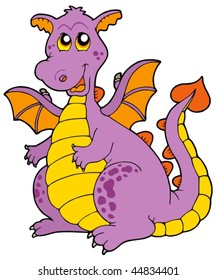 Big purple dragon - vector illustration.
