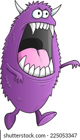 Big Purple Halloween Monster Vector Illustration Art