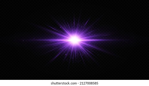 Gran estrella morada. Estrella explotada. La dispersión relámpagos en pequeños destellos.