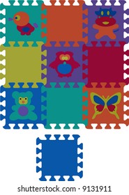 big puzzle with animals