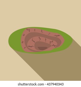 Big quarry icon in flat style