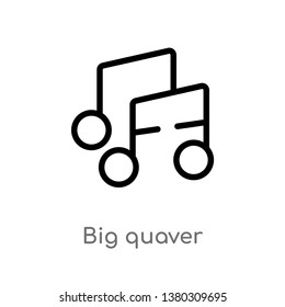 big quaver vector line icon. Simple element illustration. big quaver outline icon from party concept. Can be used for web and mobile