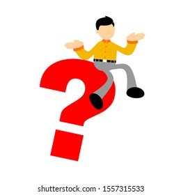 big question businessman flat design illustration