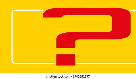 Big question mark on yellow background. Flat vector illustration isolated on yellow.